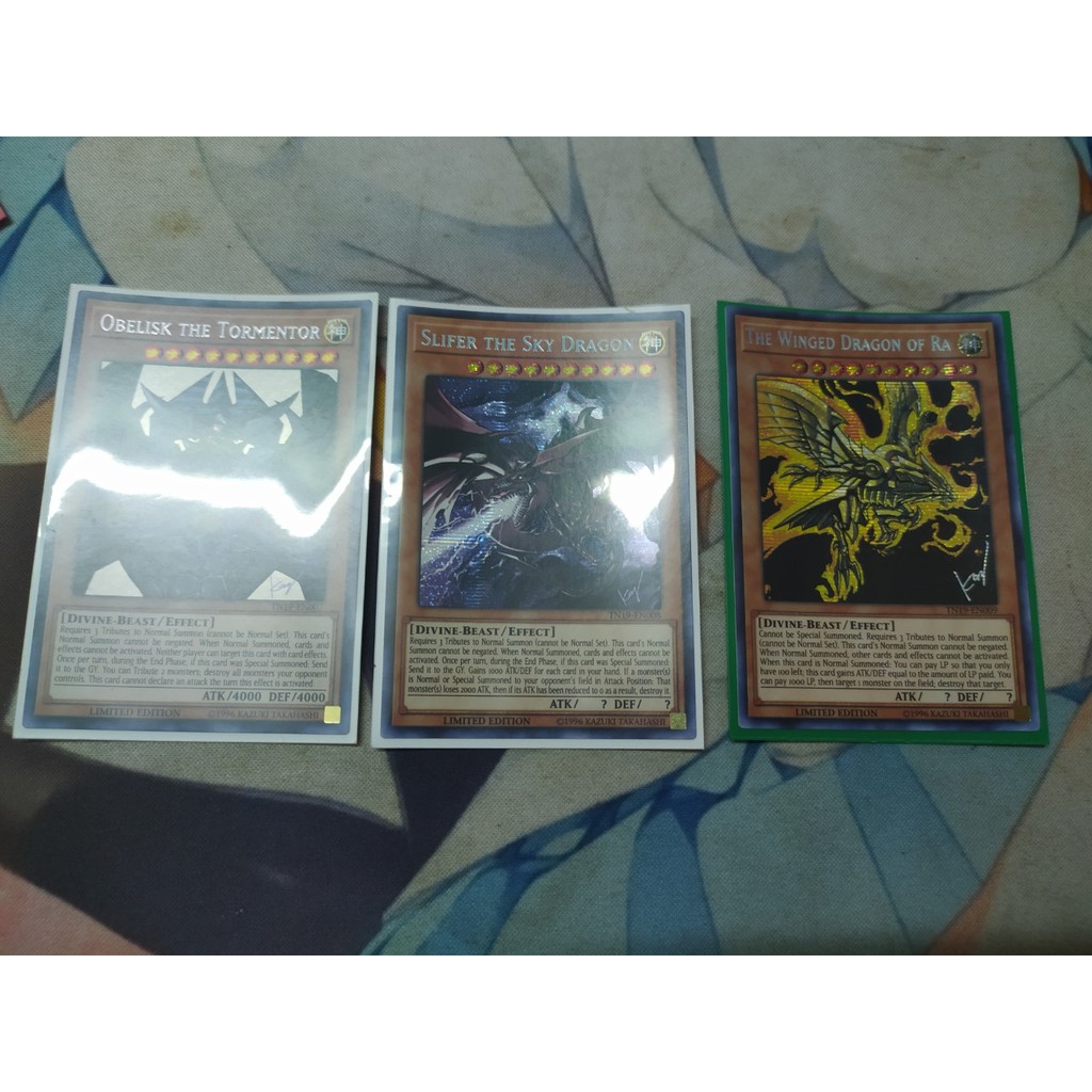 Bài Yugioh Chính Hãng : Thần Ra , Obelisk, Slifer