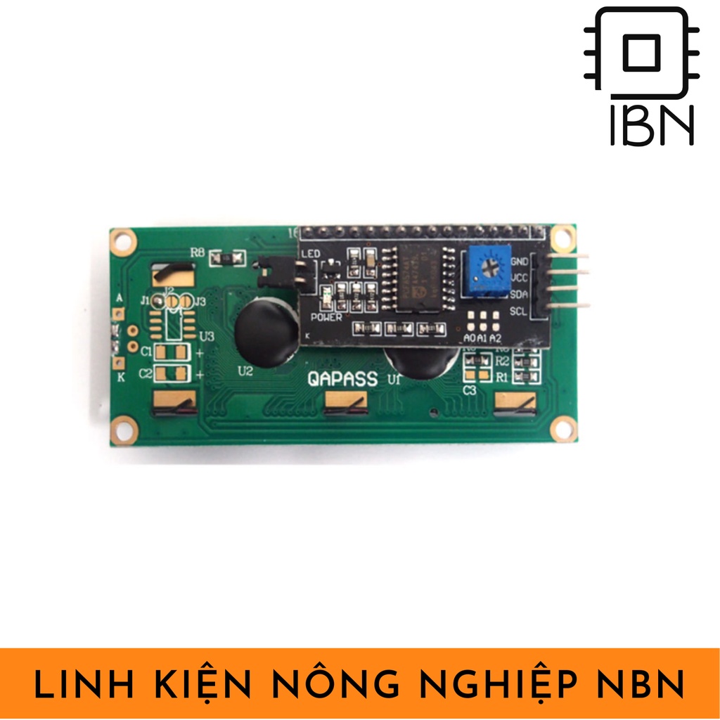 Màn hình LCD16x2 5V màu xanh lá có kèm I2C