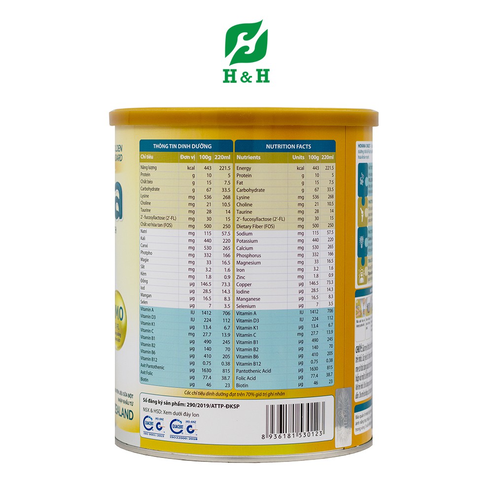 Sữa bột Hovana Digest hỗ trợ tiêu hóa tốt cho bé 6-36 tháng tuổi - 900g