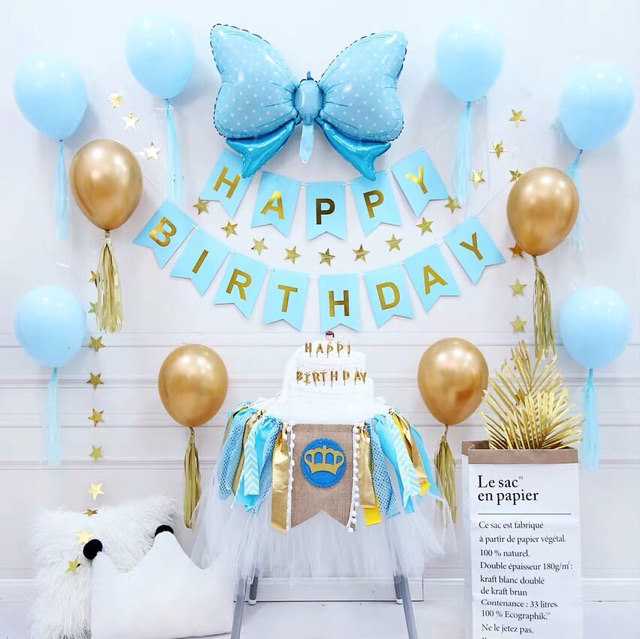 Combo bóng sinh nhật hình nơ