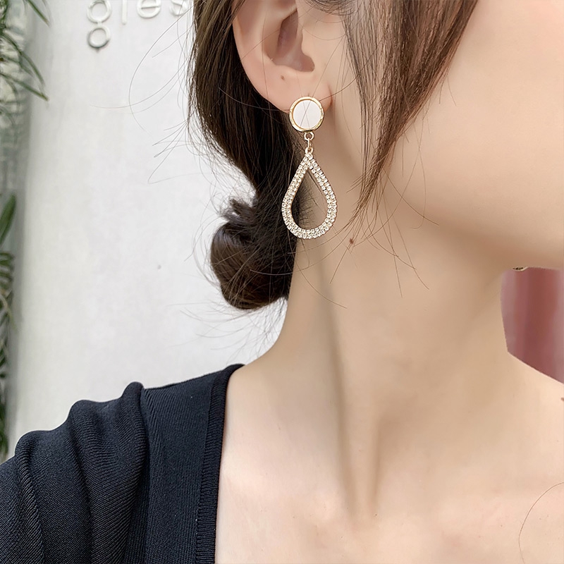 Khuyên tai hình Oval đính đá nhân tạo hình chim cú mạ bạc S925 chất lượng cao