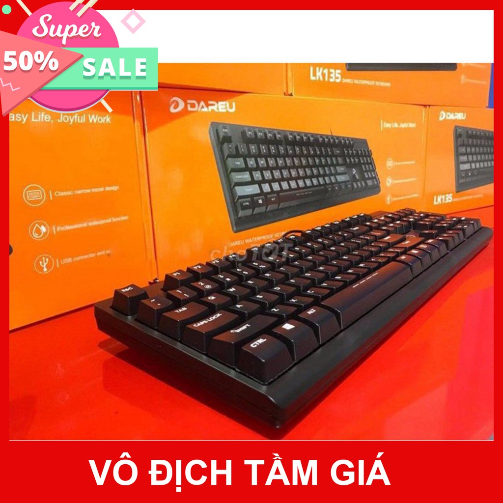 Bàn phím Dareu LK135 - Màu đen - Chống nước tuyệt đối - Chính hãng BH 24 tháng