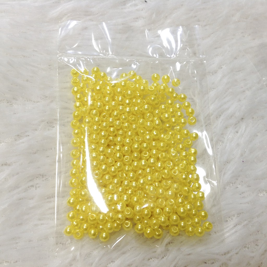 400 hạt cườm nhựa tròn size 3mm nhiều màu hạt xỏ vòng dễ thương