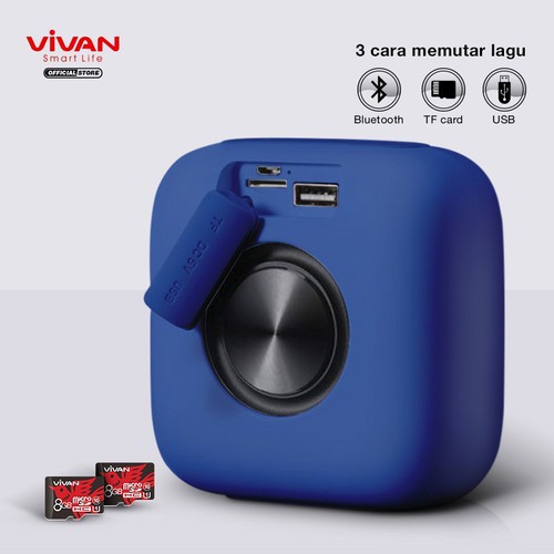 Loa TWS Bluetooth 5.0 VIVAN Chống Nước IPX5 Công suất 5W 1800mAh Playtime đến 10H -VS1-BH 1 năm 1 đổi 1 CHÍNH HÃNG