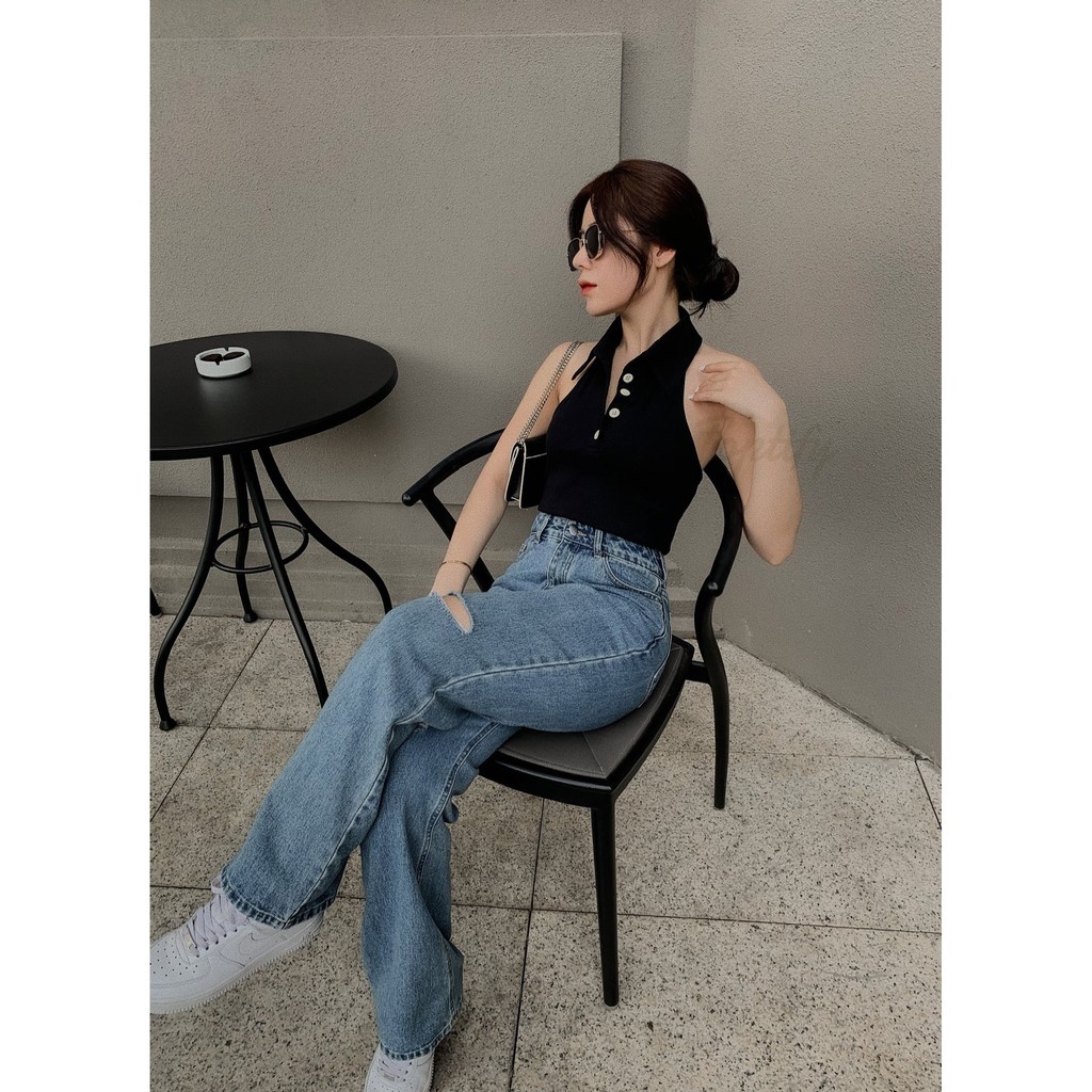 Áo croptop POLO BUTTONTOP [FREESHIP TOÀN QUỐC] | BigBuy360 - bigbuy360.vn