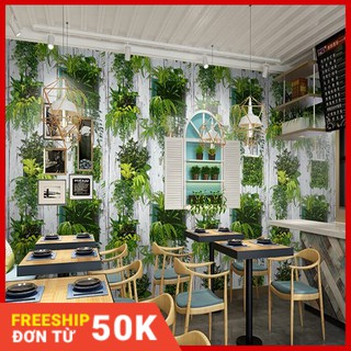 Giấy dán tường lá cây trên nền gỗ mục khổ 10m x 53cm - 3D311