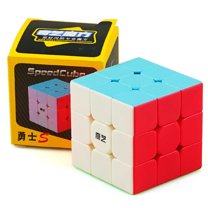 Rubik 3x3 Không Viền. Rubic 3 Tầng QiYi Warrior S Stickerless Xoay Trơn, Không Rít, Độ Bền Cao