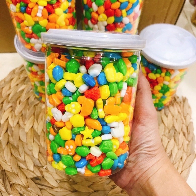 Kẹo C Trái cây đóng lon pét 500gr