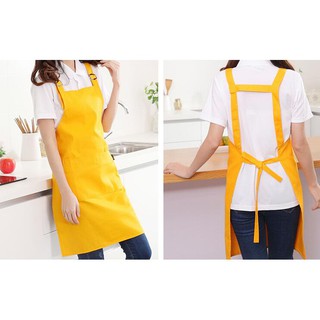 [HÀNG ĐẸP] [GIÁ TỐT] Tạp dề nails kaki cao cấp màu vàng tươi trơn