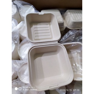 Hộp bã mía 1 ngăn vuông đựng bánh keto (Giá bán 50 cái)