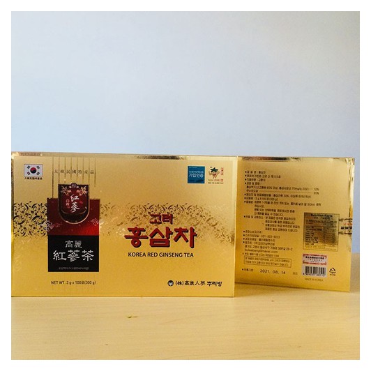 2 hộp Trà hồng sâm Hàn Quốc cao cấp 100 gói x 3gr, hsd 2022