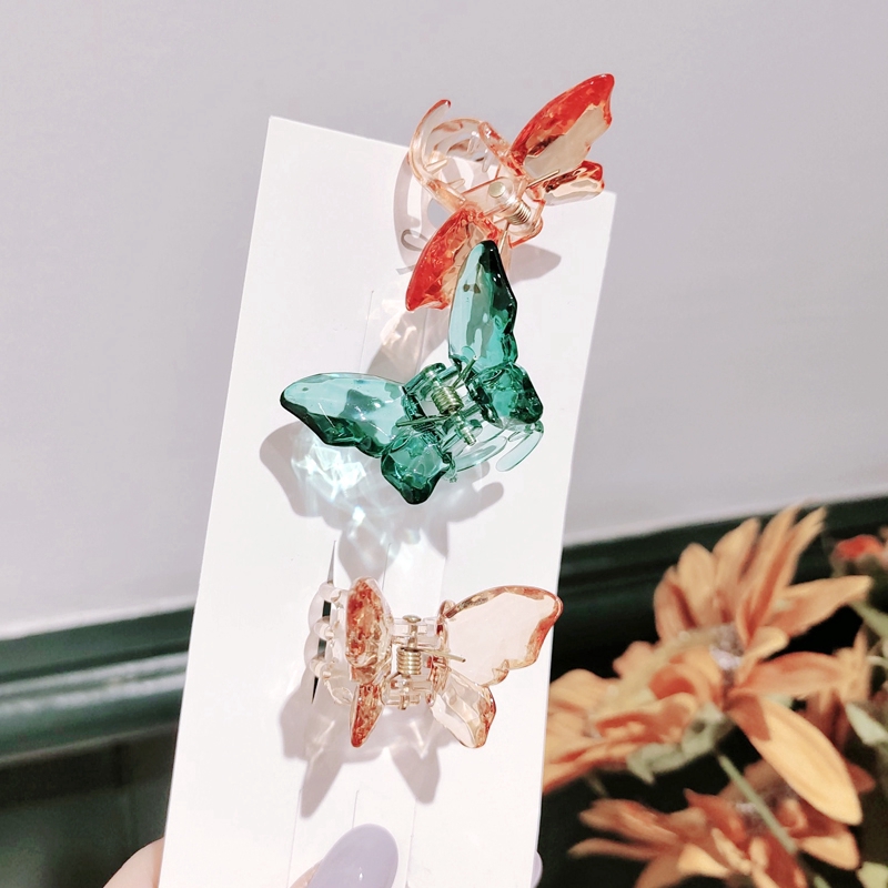 Kẹp tóc acrylic thiết kế hình bướm thời trang Hàn Quốc ngọt ngào cho nữ