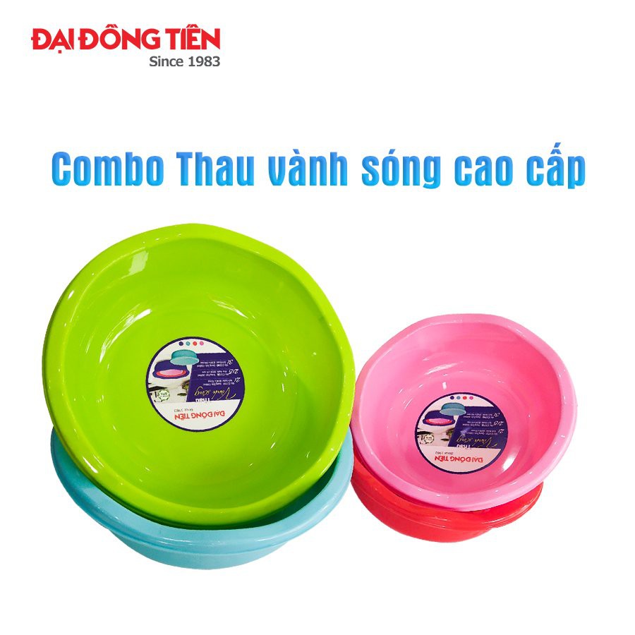 Combo 2 thau nhựa vành sóng Đại Đồng Tiến - Màu ngẫu nhiên