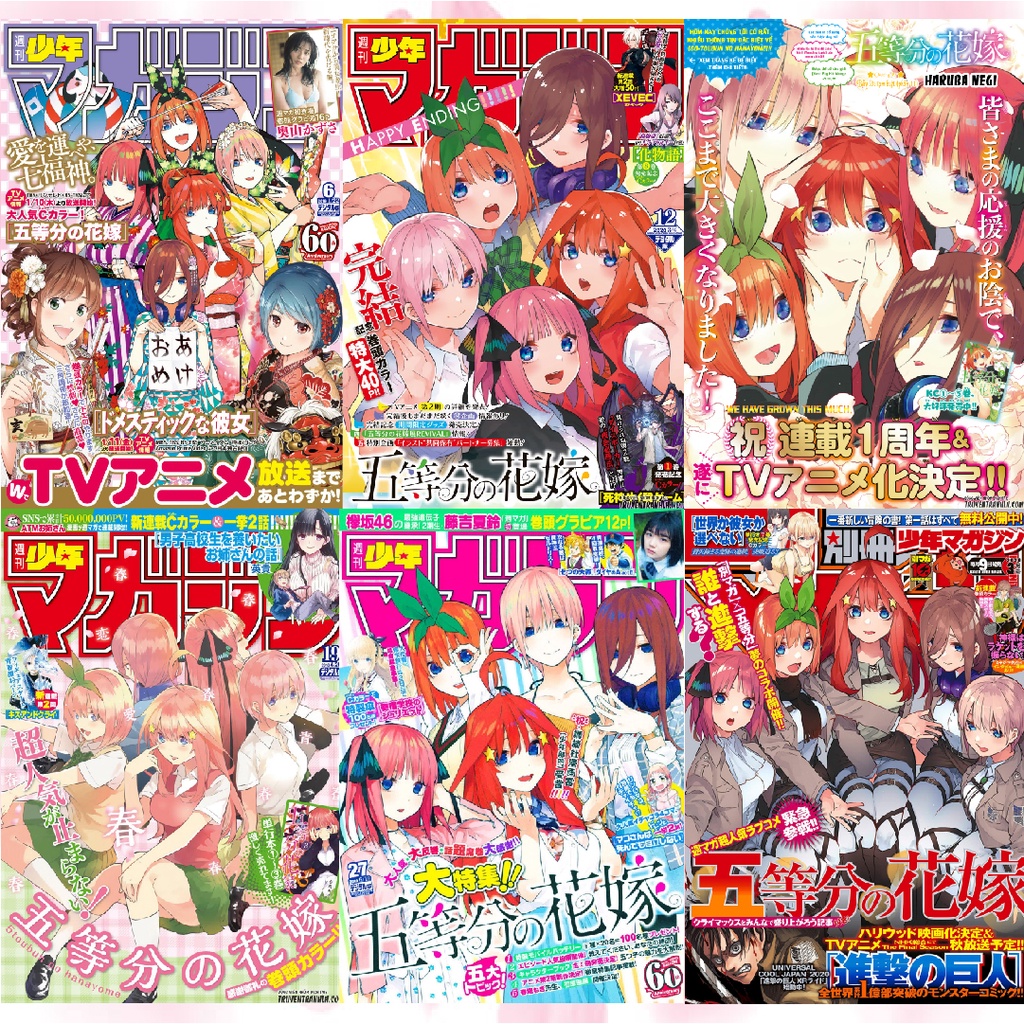 Poster  Anime Manga Nhà Có 5 Nàng Dâu Gotoubun no Hanayome  GIẤY DECAL Tranh Dán Tường Anime Nhà Có 5 Nàng Dâu PT01