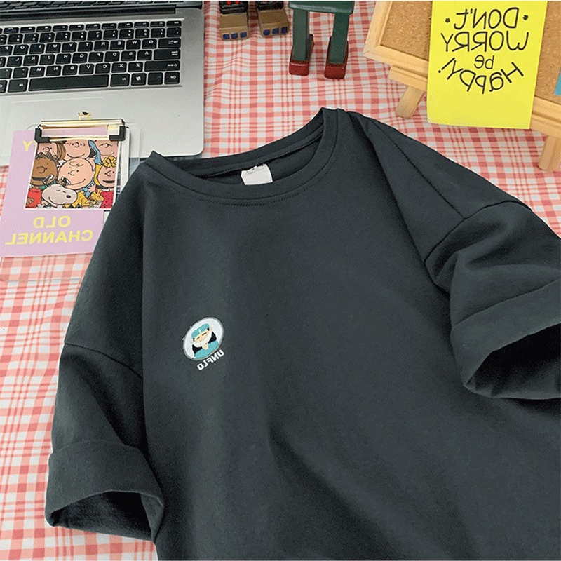 Áo thun SUXI tay ngắn cổ tròn dáng rộng phong cách Hàn Quốc thời trang mùa hè dành cho nữ