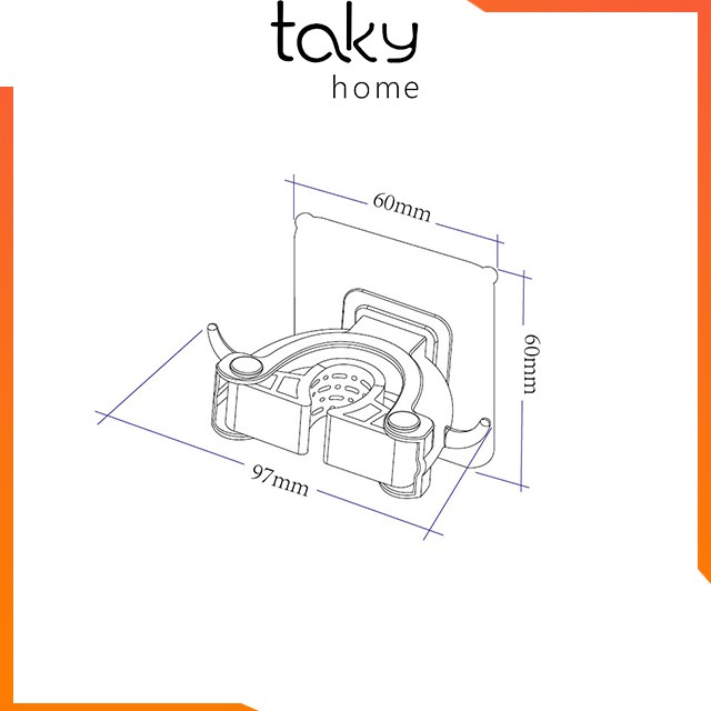 Giá Kẹp - Móc Treo Chổi, Cây Lau Nhà Dán Tường, Sản Phẩm Tiện Dụng, Dễ Lắp Đặt, Không Khoan Đục. TakyHome 4030