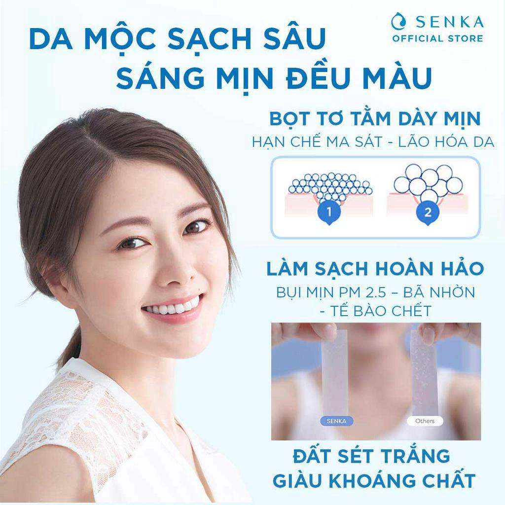 [VT] Sữa rửa mặt tạo bọt chiết xuất đất sét trắng Senka Perfect White Clay 120g