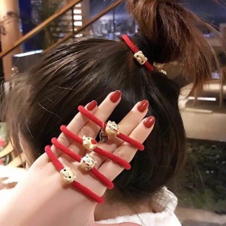 Dây buộc tóc - vòng tay đỏ chow may mắn
