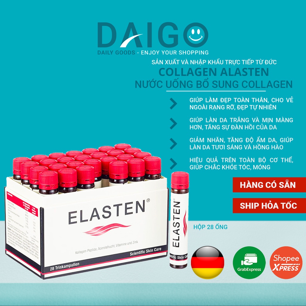 COLLAGEN ELASTEN - CHỐNG LÃO HÓA, ĐẸP DA, MỜ NẾP NHĂN, GIÚP DA CĂNG BÓNG VÀ SÁNG MỊN (28 ỐNG x 25ML /HỘP)