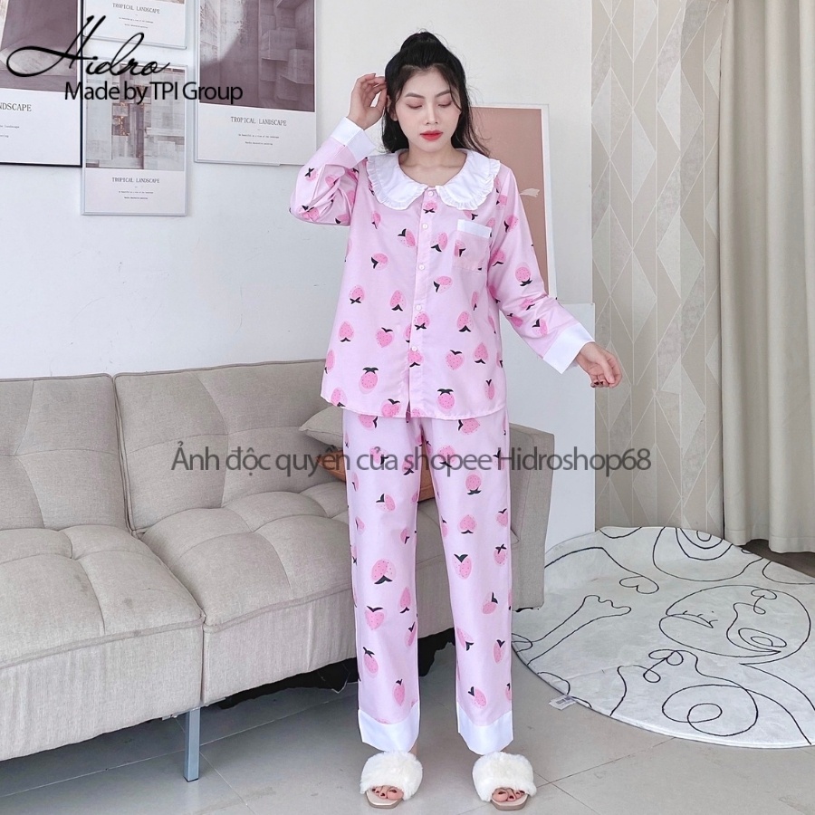 Bộ Pijama Dài Tay Quần Dài Phối Cổ Họa Tiết Dễ Thương Siêu Xinh | WebRaoVat - webraovat.net.vn