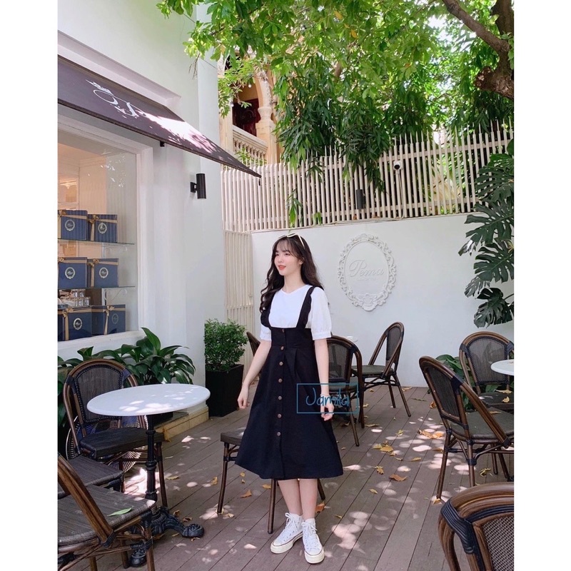 Sét váy yếm kèm áo màu đen ❤️