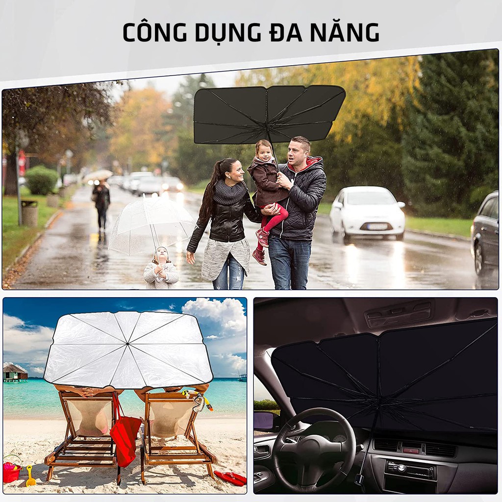 Ô/Dù Che Nắng Kính Lái Ô Tô Cao Cấp - Tấm Che Nắng Phản Quang Giảm Nhiệt Cho Xe - Ccar Vietnam