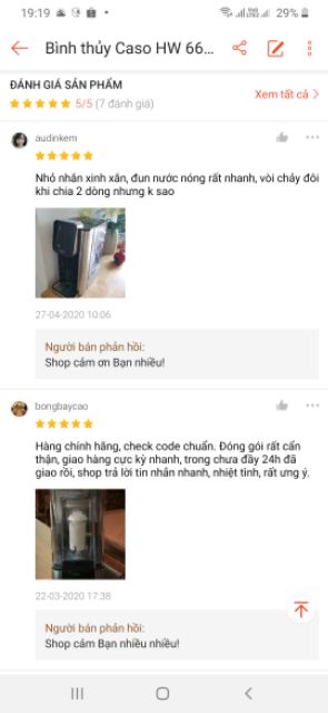 Bình thủy Caso Hw660