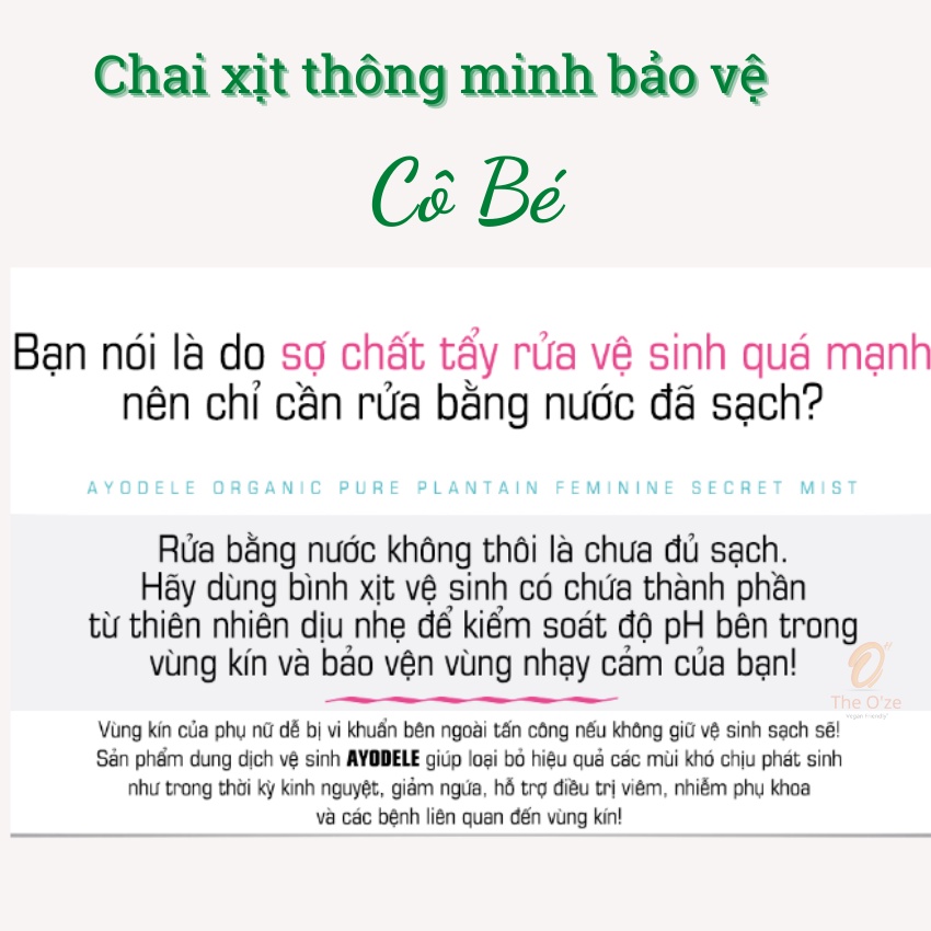 Dung Dịch Vệ Sinh Phụ Nữ Ayodele Hàn Quốc Dạng Xịt Không Cần Rửa Lại Với Nước, Có Kiểm Nghiệm Pasteur- 100ml