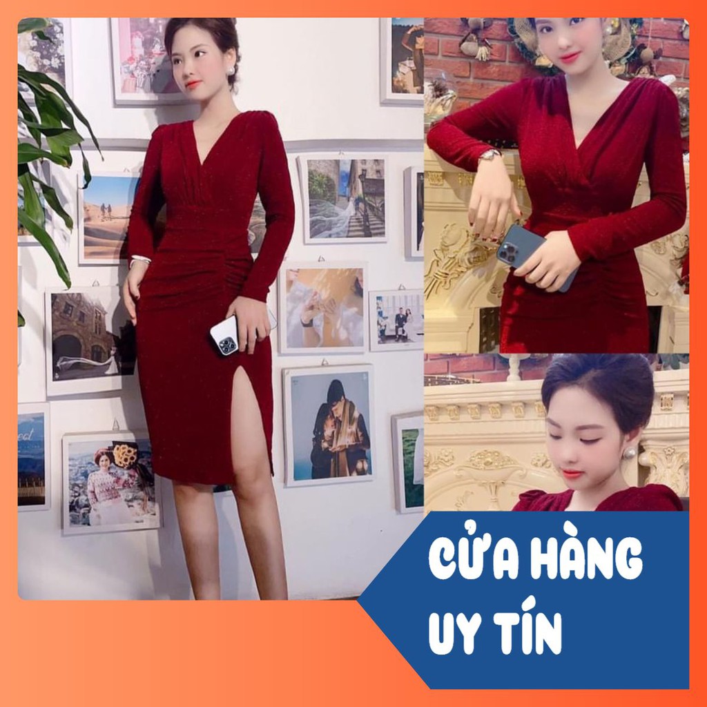 VÁY NHŨ ĐỎ XẺ TRƯỚC XMAS CHO NỮ | BigBuy360 - bigbuy360.vn