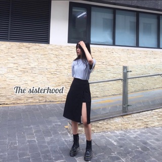 Chân váy đen xẻ cao Mini Skirt