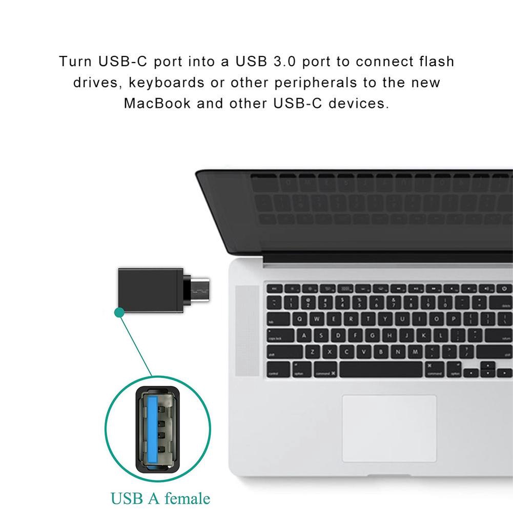 🌈NG USB-C Loại C Nam sang USB 3.0 Nữ OTG Data Sync Adapter cho điện thoại Macbook