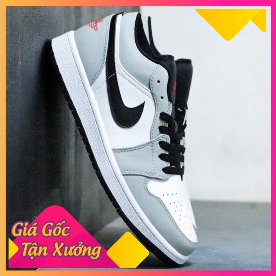 Giày sneaker JORDAN 1 XÁM CỔ THẤP hot trend nam nữ, Giày JD1 xám thấp dùng đi học,tập gym,chạy bộ