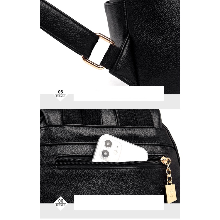 Balo Chuwanglin bằng da dung tích lớn thời trang cho nữ