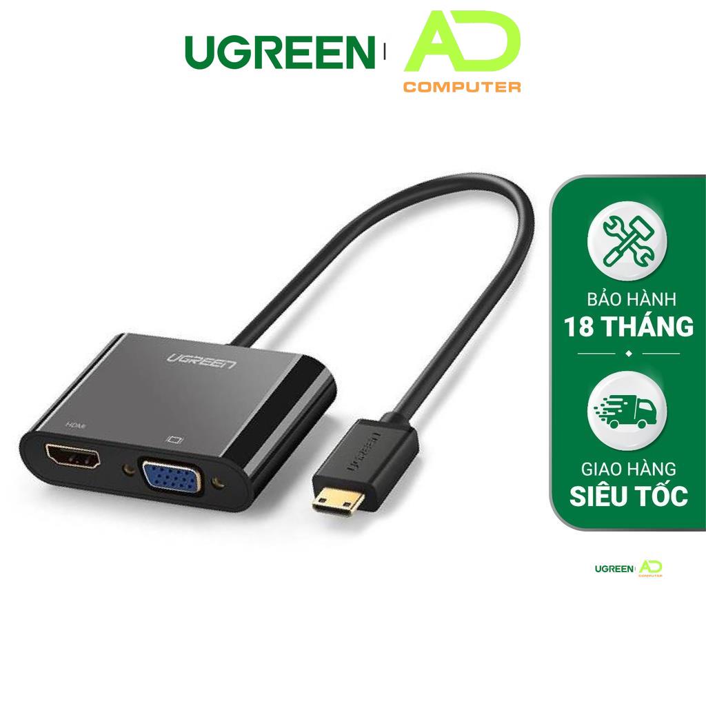 Bộ chuyển đổi HDMI sang HDMI/VGA (hỗ trợ nguồn 5V + Audio 3.5) 30cm UGREEN CM101 40744