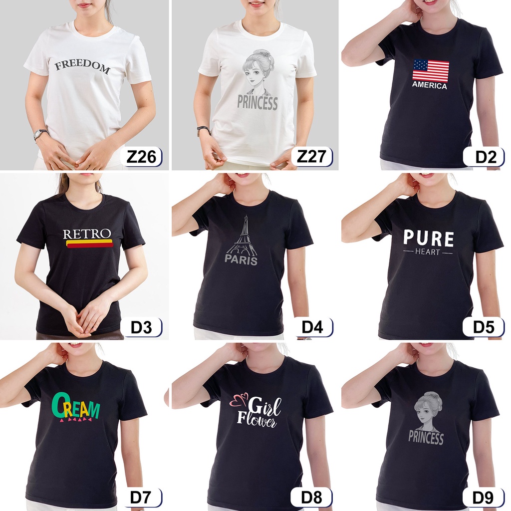 Áo thun nữ TOLI cổ tròn màu đen in độc quyền, 100% cotton 4 chiều mềm mịn, co dãn, form suông cơ bản
