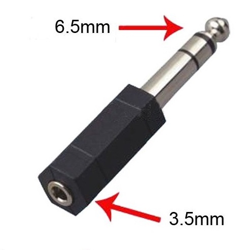 Đầu chuyển Audio Từ Cổng 6.5mm sang cổng 3.5mm Loại Dài ( màu Đen ) - AUDI193