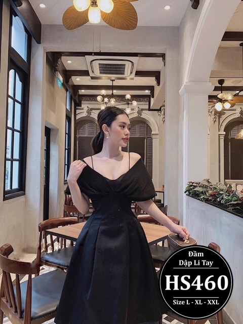 Đầm bigsize nữ dập li thiết kế dáng xòe dự tiệc sang chảnh HS460 - Màu trắng đen - size 55-90kg L XL XXL | BigBuy360 - bigbuy360.vn