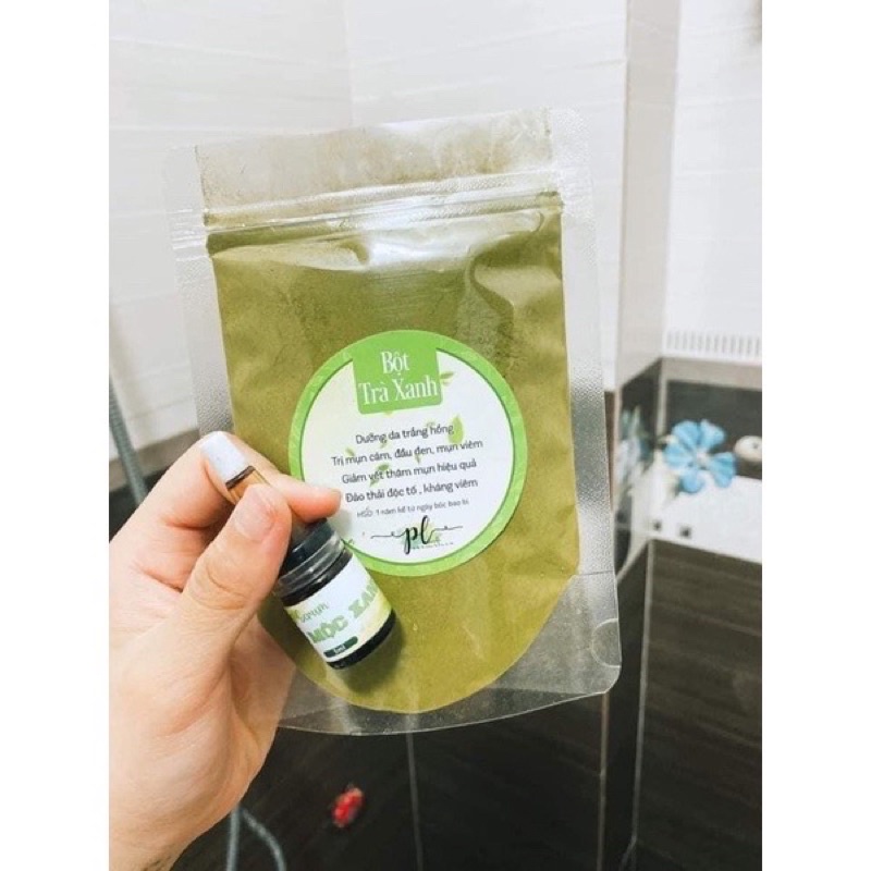 Bột Trà Xanh PL Cosmetic 100g - Thảo Mộc Xanh