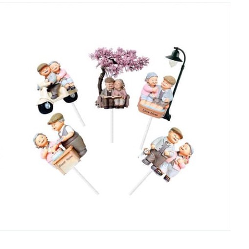 SET 5 TOPPER GIẤY ÔNG BÀ