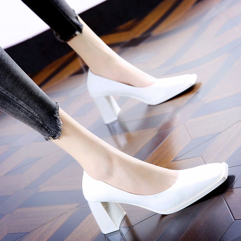 Giày Gót Dày Mũi Vuông Phong Cách Retro Thời Trang Mùa Thu Hàng Mới Dành Cho Bạn Nữ 22 Tuổi