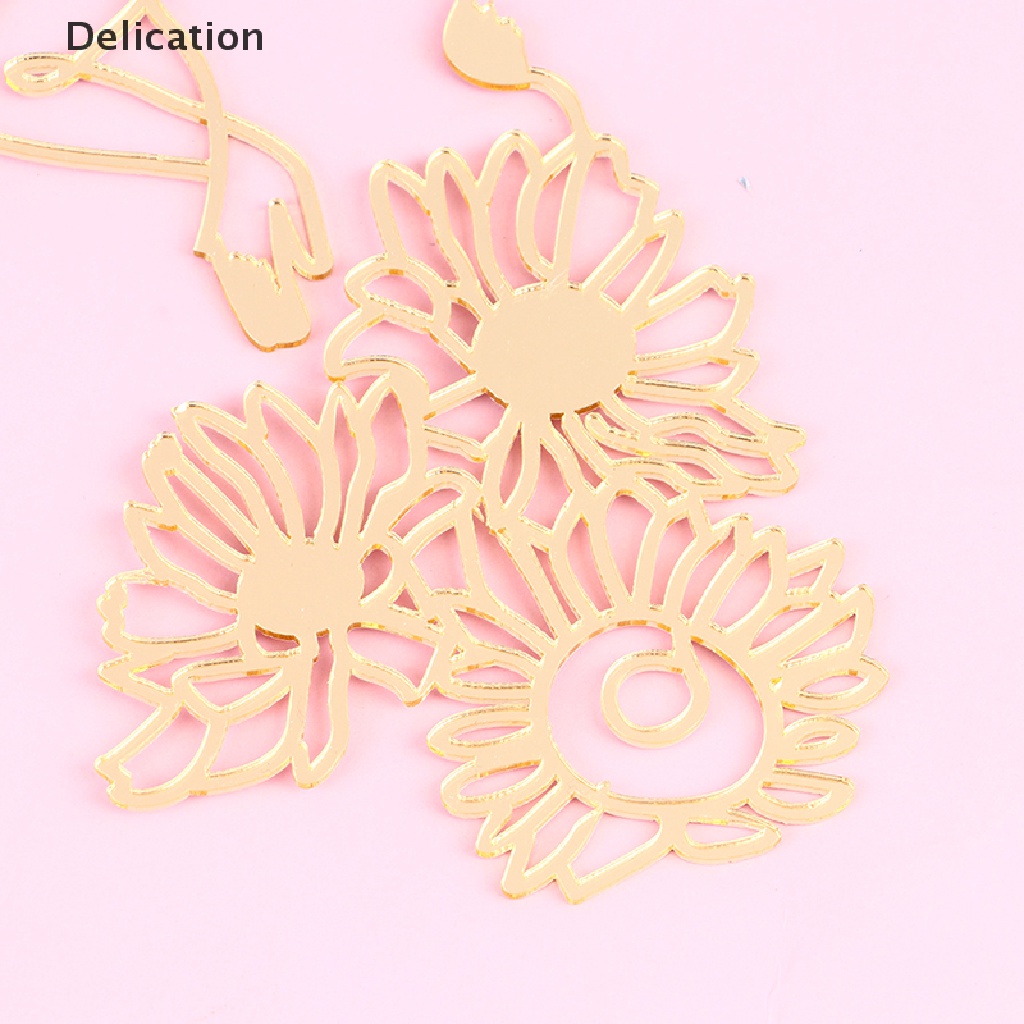 Topper Trang Trí Bánh Kem Sinh Nhật Hình Đường Kẻ Trừu Tượng Bằng Acrylic Màu Vàng Đồng