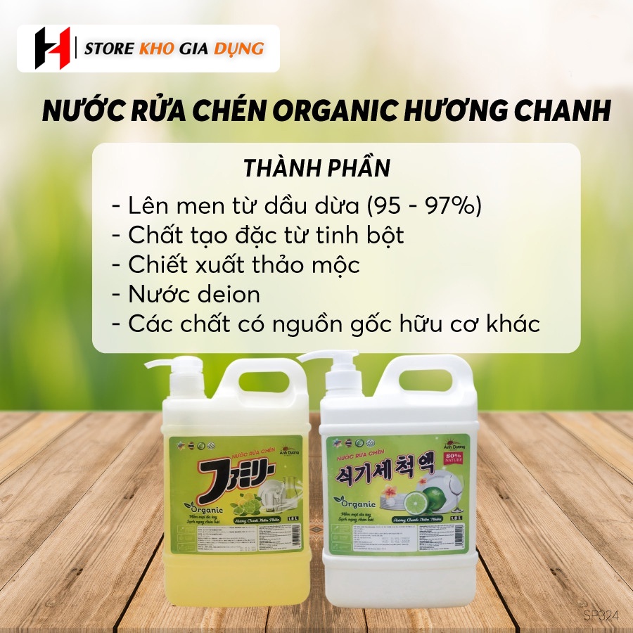 Nước Rửa Chén ORGANIC Ánh Dương Hương Chanh