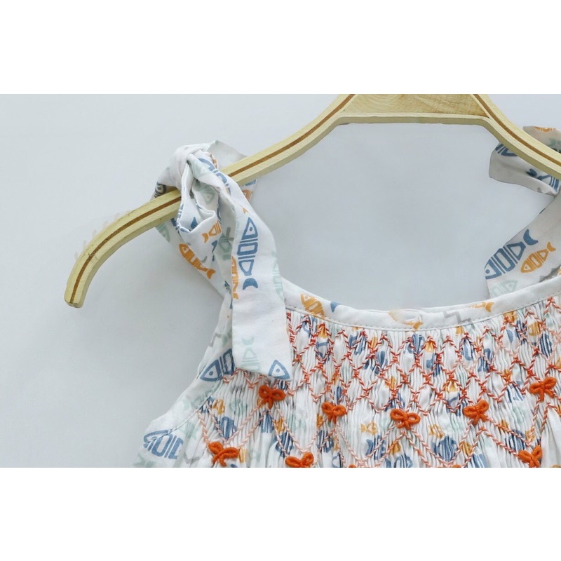 Váy Đầm Mùa Hè Cho Bé Gái, Đầm Smock 2 Dây Đi Biển Phong Cách Bánh Bèo Dễ Thương