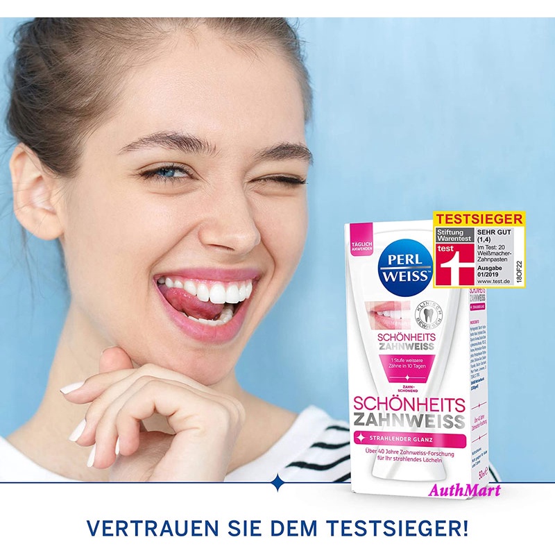 Kem đánh trắng răng Raucher Zahnweiss - chống ố vàng răng hàng Đức