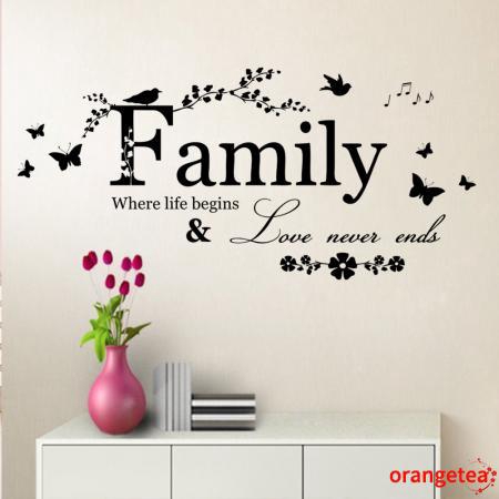 Nhãn dán tường trang trí in chữ Where life begins