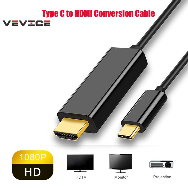 USB C HDMI Cable 1080P 4K 1.8m Type C to HDMI Conversion Adapter For MacBook Samsung Huawei Xiaomi