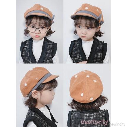 Nón beret đính nơ phong cách Hàn Quốc cổ điển xinh xắn dành cho bé gái