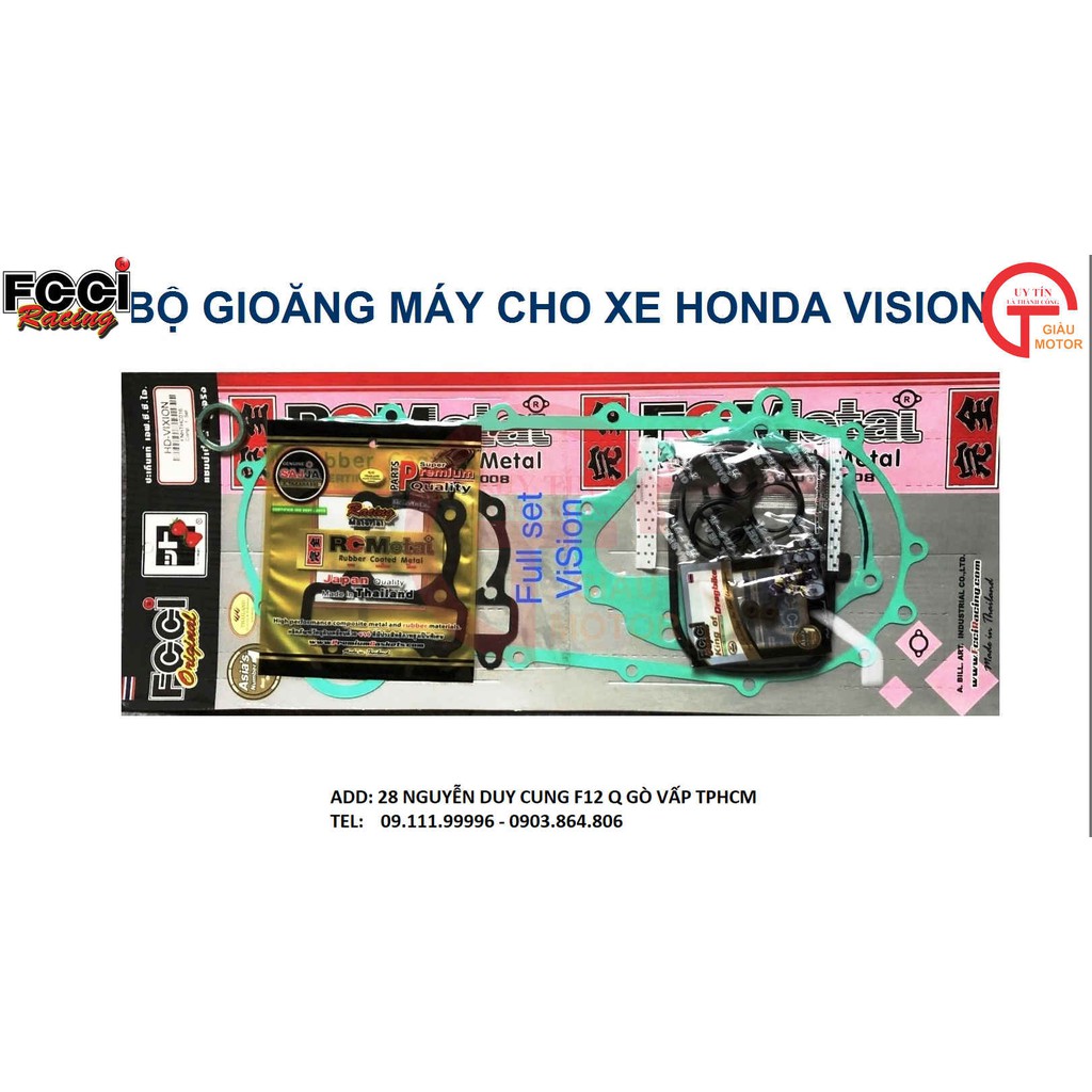 FCCI - BỘ GIOĂNG MÁY CHO XE HONDA VISION CHÍNH HÃNG