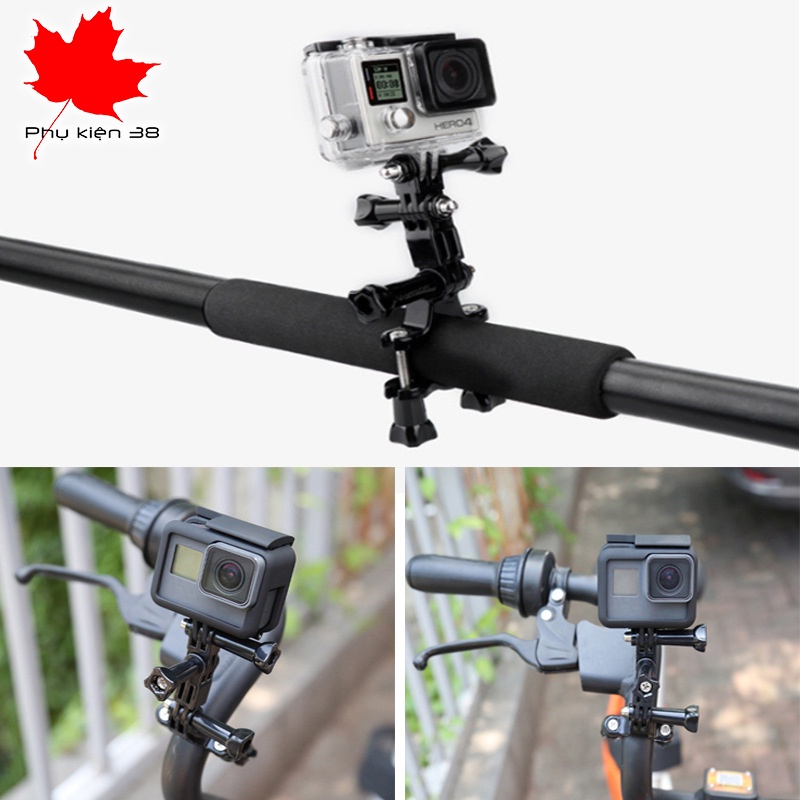 Giá đỡ gắn gopro lên tay lái xe đạp, kẹp tay lái xe máy cho camera hành trình, gopro, eken, sjcam,...