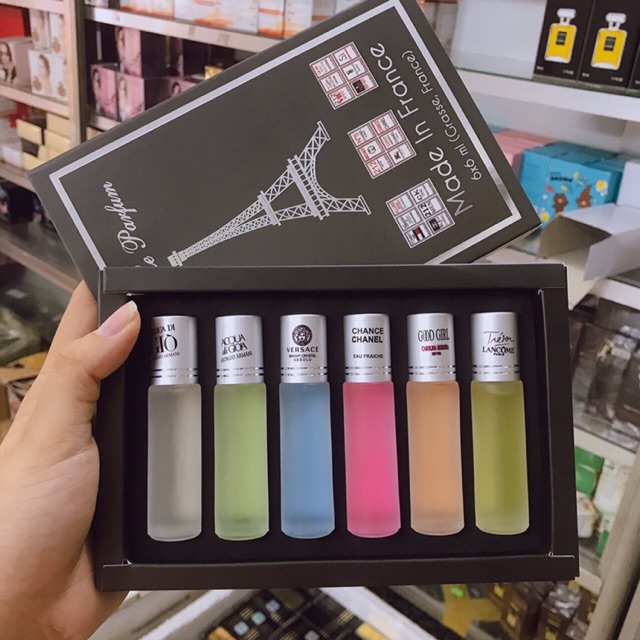 Nước hoa tháp 6 chai dạng lăn thơm cực lâu